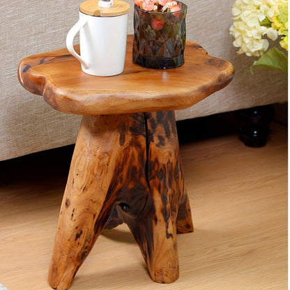 Organizedlife Live Edge Cedar Wood Stool Tree Stump Side Table Plant Stand & Nightstand 250 Lbs Capacity Solid Fir for Garden Living Room & Bedroom – Rustic Natural Decor