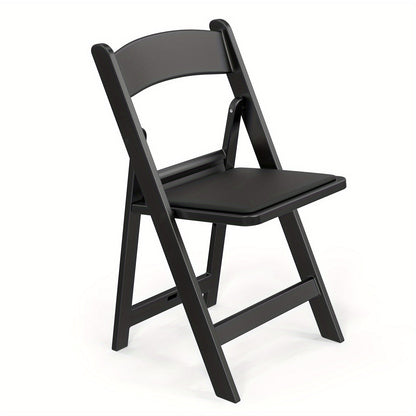 Resin Folding Chairs with Cushioned Seats – Foldable Plastic Padded Chair for Indoor Outdoor Events Weddings BBQ Camping Patio in White & Black (Set of 1 2 4 or 8)