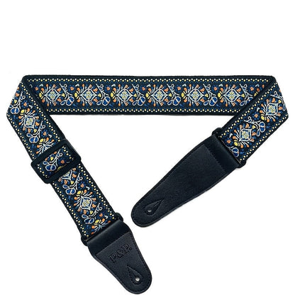 Adjustable Embroidered Guitar Strap with PU Leather Ends – Boho National Style, 35–57 Inch Length, Fits Acoustic, Electric, Classical Guitar & Bass, 11 Unique Designs