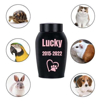 Personalized Pet Urn for Ashes – Stainless Steel Dog & Cat Cremation Urn with Thread-Top Design, Custom Memorial Keepsake for Beloved Pets