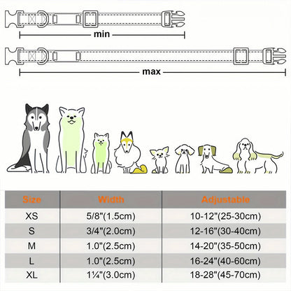 Customizable Reflective Dog Collar with Personalized Name Plate - Padded Nylon Comfort Fit, 12 Color Options, Engraved ID Tag Alternative for Small Medium & Large Dogs, Perfect Personalized Dog Gift for Dog Lovers