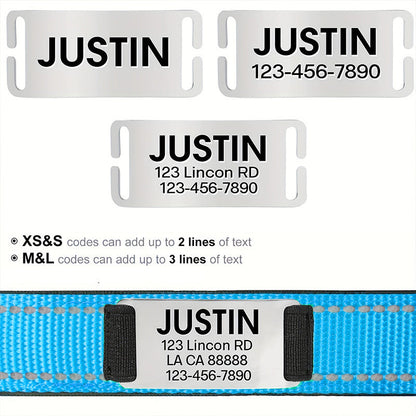 Customizable Reflective Dog Collar with Personalized Name Plate - Padded Nylon Comfort Fit, 12 Color Options, Engraved ID Tag Alternative for Small Medium & Large Dogs, Perfect Personalized Dog Gift for Dog Lovers