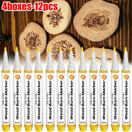 Wood Burning Kit 12 Pcs Pyrography Set Wooden Coasters Burning Pen DIY Woodworking Craft Tool 4 Boxes Beginner Gift