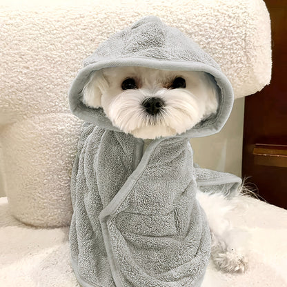 Ultra-Absorbent Pet Bathrobe for Dogs and Cats - Quick-Dry Soft Microfiber Towel Robe with Secure Closure for Small Dogs Cats and Kittens, All-Season Comfort, 6 Colors & Sizes S M L