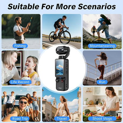 2.5K UHD Vlogging Camera with 180° Rotating Lens - 1.9" CMOS, USB Rechargeable Action Camcorder for Vlogging, Live Streaming & Outdoor Adventures - Black