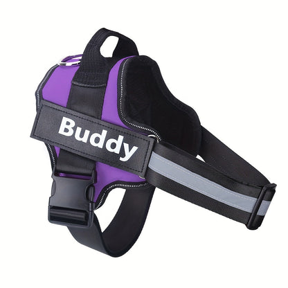 Personalized No-Pull Dog Harness Vest – Reflective Breathable Custom Name Pet Harness for Small to XXL Dogs, Outdoor Walk & Training Vest in 12 Colors Including American Flag & Camo