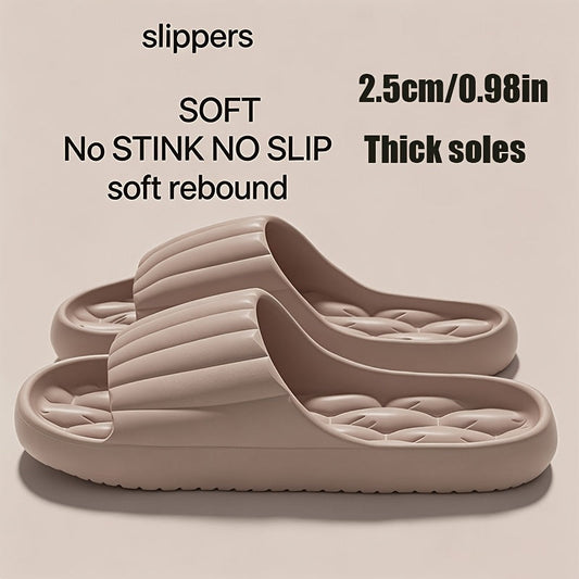 Women's EVA Slides - Round Toe, Soft Sole, Non-Slip & Washable - Indoor & Outdoor All-Season Slippers - US 4.5–10 - White, Pink, Green, Black, Sand & Grey