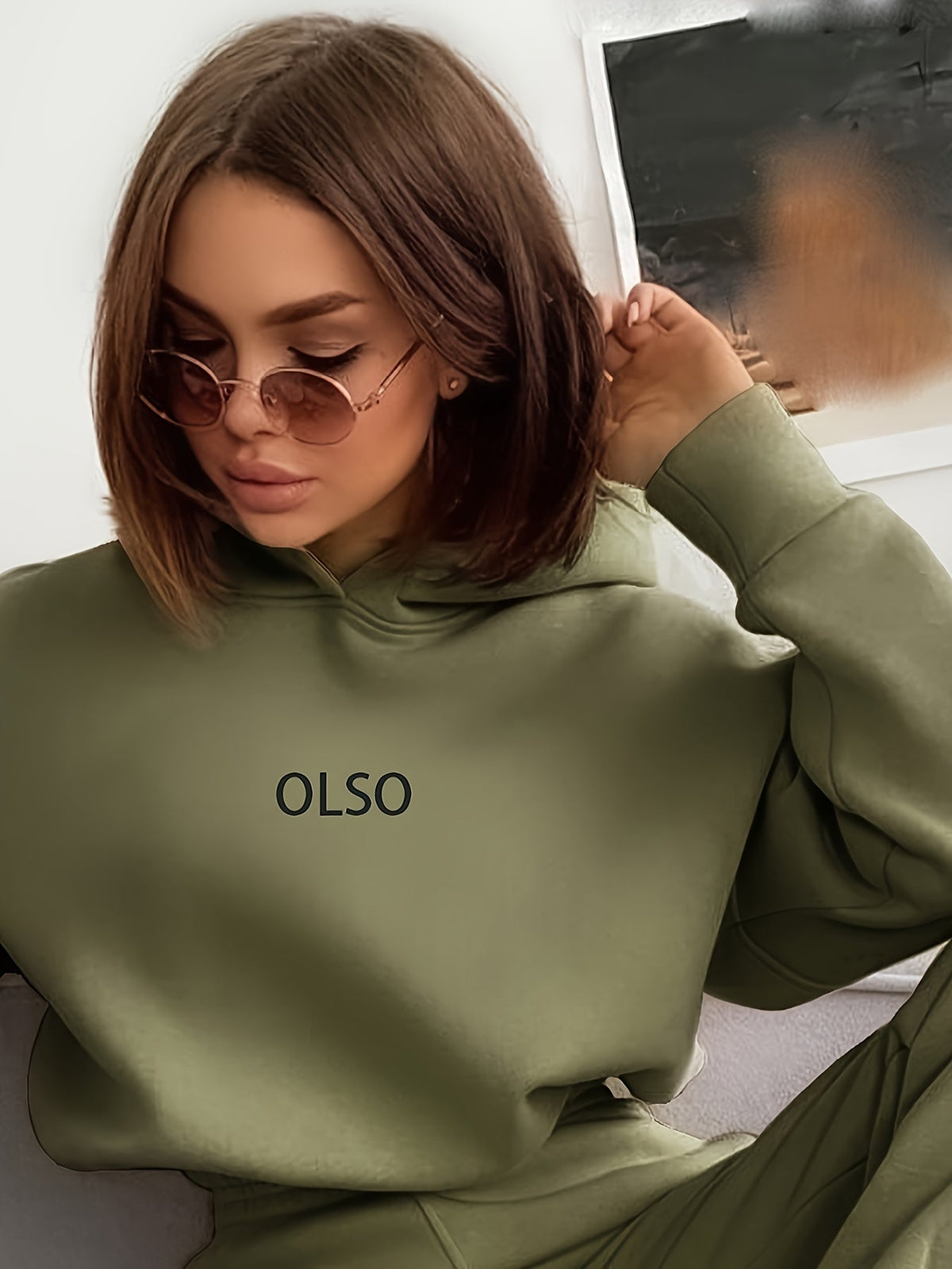 Casual Sweatshirt Set Women Letter Print 2 Piece Outfit Pullover Top Wide Leg Pants Loungewear S M L XL Multi Color US Warehouse