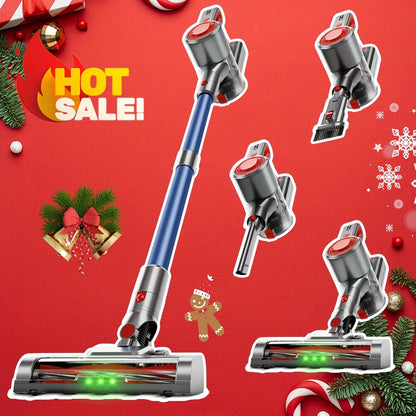Wired & Wireless Cordless Stick Vacuum Cleaner - 55–70 KPa, 3-Speed, 45-Min Battery, Detachable Battery, LED Floor Brush - Pet Hair, Carpet & Hard Floor - Lightweight Handheld