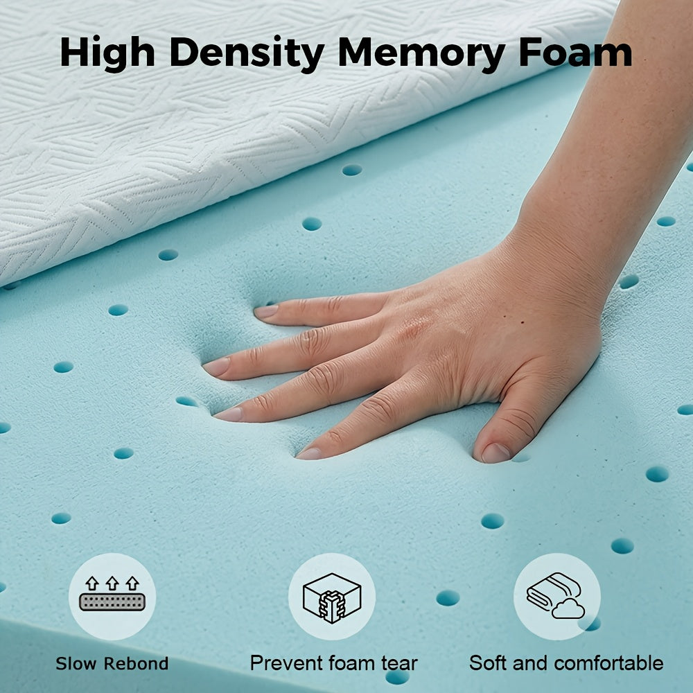 Memory Foam Mattress Topper 2 or 3 Inch – Gel Zoned Breathable High-Density Foam with Removable Soft Cover for Twin Full Queen King Sofa Beds