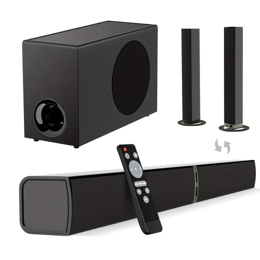 Soundbar with Subwoofer 2.1CH, Detachable Tower Speaker Design, Bluetooth 5.0 Wireless, ARC/Optical/AUX, Deep Bass Home Theater TV Speaker System, Remote Control, for Smart TV PC Gaming
