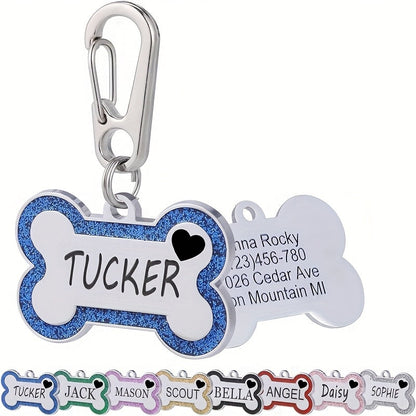 Personalized Engravable Dog ID Tag Collar Plate – Fashionable Anti-Lost Name & Phone Number Plate for Cats & Dogs, 8 Colors, Fits Small Medium Large Breeds, Cute Stylish Pet Gift