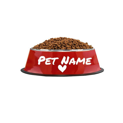 Personalized Stainless Steel Dog & Cat Bowl - Custom Engraved Pet Name Bowl with Paw Print Heart Crown Design, Anti-Tip Non-Slip, 200ml/400ml/1000ml, Food & Water Dish Gift