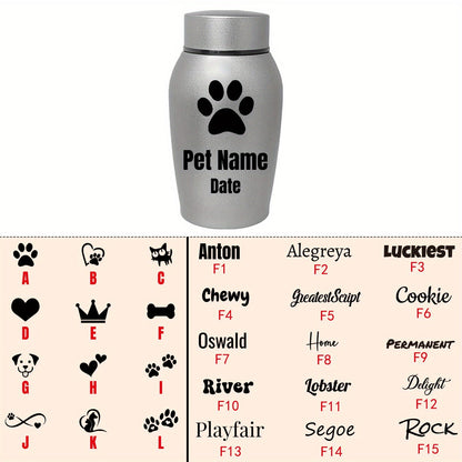 Personalized Pet Cremation Urn for Dog & Cat Ashes - Custom Name Engraved Stainless Steel Memorial Urn, 2 Sizes & 5 Colors, Lasting Tribute Keepsake Urn for Beloved Pets