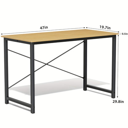 Computer Office Desk with Storage Bag & Headphone Hook 47 / 55 / 63 In Writing Gaming & Study Table for Small Spaces Home & Bedroom – Black White & Rust