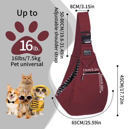Pet Crossbody Shoulder Bag & Backpack for Small to Medium Dogs & Cats - Foldable Outdoor Travel Pet Carrier, Breathable Adjustable Strap, Up to 16lb/7.5kg, 12 Colors, Bonus Sticker Set Options
