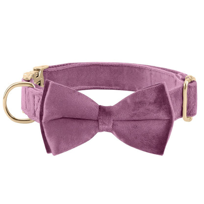 Dog Bowtie Collar Velvet Adjustable with Metal Buckle - Cute Puppy Bow Tie Collar S-XL for Small Medium Large Dogs, 12 Colors, Durable Elegant Dog Gift