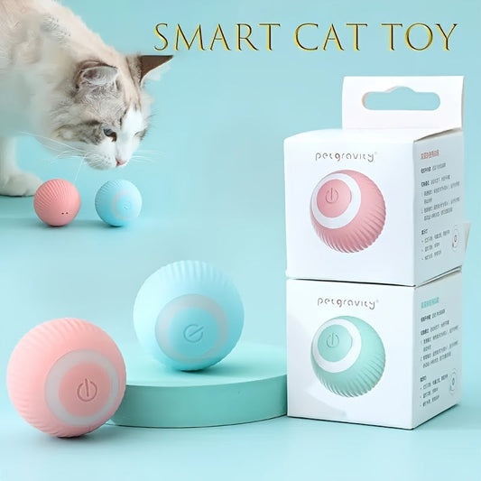 Smart Automatic Rolling Ball Cat Toy – 150mAh Rechargeable Battery, Self-Moving Interactive Ball for Hours of Indoor Cat Play & Exercise, Electronic Kitten Toy