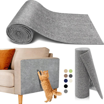 Cat Scratch Furniture Protectors Self-Adhesive - Trimmable Sofa & Wall Scratch Guards, Durable Cat Scratching Deterrent Pads for Couch, Chair, Door Frame