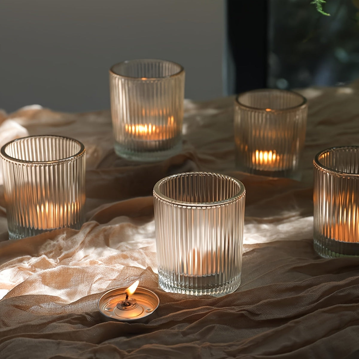 Transparent Glass Votive Candle Holders Bulk Set 48 / 72 / 96pcs Tea Light Holders for Wedding Table Setting Valentine’s Day & Home Decoration