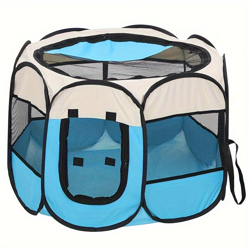 Portable Foldable Pet Playpen for Dogs Cats Rabbits – Octagon Puppy Playpen Indoor Outdoor, 8-Panel Exercise Pen for Small Medium Animals, Easy Setup No Tools Required