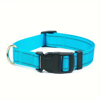 Reflective Adjustable Dog Collar for Small Medium Large Dogs & Cats – Safety Night Visibility Pet Collar with Durable Buckle, Comfortable Everyday Dog Collar