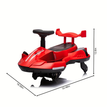 12V Electric Rocking Car for Kids - 2-in-1 Ride-On & Rocking Toy with Foot Pedal, Dual Speed, Water Spray, Flashing Lights, Music & Anti-Tip Design | Boys & Girls Ages 3+ | Max 5MPH