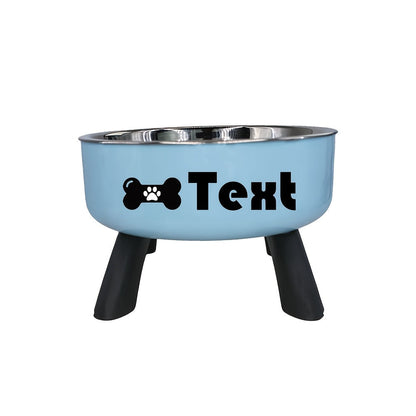 Personalized Stainless Steel Elevated Pet Bowl for Small Dogs – Anti-Slip Raised Feeder with Custom Name & Pattern, Neck Protection Design, Easy Clean Dog Food Water Dish
