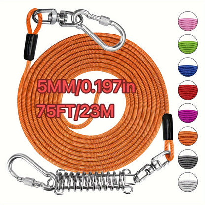 Heavy Duty Dog Leash 6 10 15 30 50 75 100 Feet Long Training Tie Out Cable for Large Dogs Up to 500 lbs Durable Bite-Resistant Yard Running Rope Lead