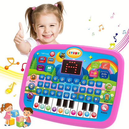Multifunctional Educational Learning Machine for Toddlers, English Alphabet Numbers Music Animal Sounds Piano Keys Early Learning Toy, Interactive Bilingual Teaching Tablet for Kids Age 1-5, Best Birthday Gift