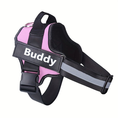 Personalized No-Pull Dog Harness Vest – Reflective Breathable Custom Name Pet Harness for Small to XXL Dogs, Outdoor Walk & Training Vest in 12 Colors Including American Flag & Camo