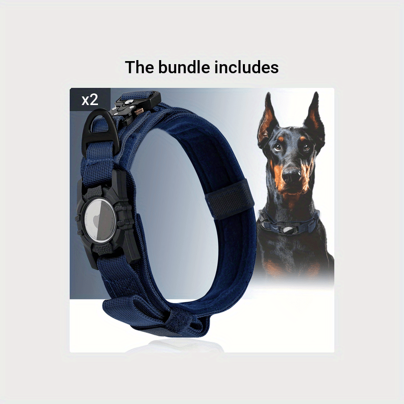 Tactical Dog Collar with GPS Holder - Military Style Heavy Duty Nylon Collar for All Breeds, Adjustable Secure Fit Training Collar, 5 Colors 4 Sizes (M/L/XL) for Large & Medium Dogs