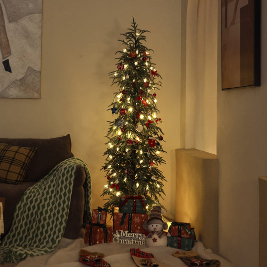 Artificial Norfolk Pine Pencil Christmas Tree, UV-Resistant Soft Real-Touch Leaves, Easy Assembly No Maintenance, Indoor Outdoor Porch Patio Living Room Holiday Decor, Pet-Friendly Faux Pine Tree
