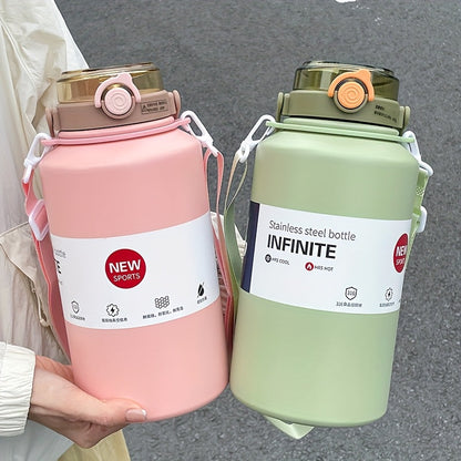 67oz Large Insulated Tumbler with Handle & Straw - Stainless Steel Vacuum Flask, Double Wall Ice Cold & Hot Drinks, Leak-Proof Water Bottle for Outdoor Sports Gym Travel - 4 Colors