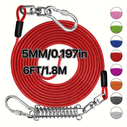 Heavy Duty Dog Leash 6 10 15 30 50 75 100 Feet Long Training Tie Out Cable for Large Dogs Up to 500 lbs Durable Bite-Resistant Yard Running Rope Lead