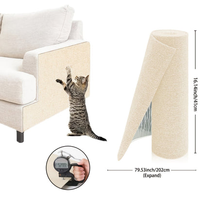 Cat Scratch Furniture Protectors Self-Adhesive - Trimmable Sofa & Wall Scratch Guards, Durable Cat Scratching Deterrent Pads for Couch, Chair, Door Frame