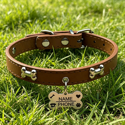 Custom Engraved Dog Collar with Free Personalized ID Tag Adjustable Anti-Lost Pet Collar for Small Medium Dogs and Cats Durable Premium Material