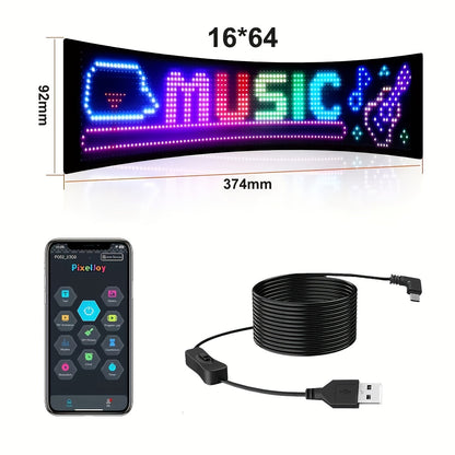 Flexible LED Matrix Panel – Bluetooth App Controlled, USB Powered, DIY Programmable Custom Text & Animation Sign for Cars, Stores, Hotels, Events & Holiday Decor – Multiple Sizes