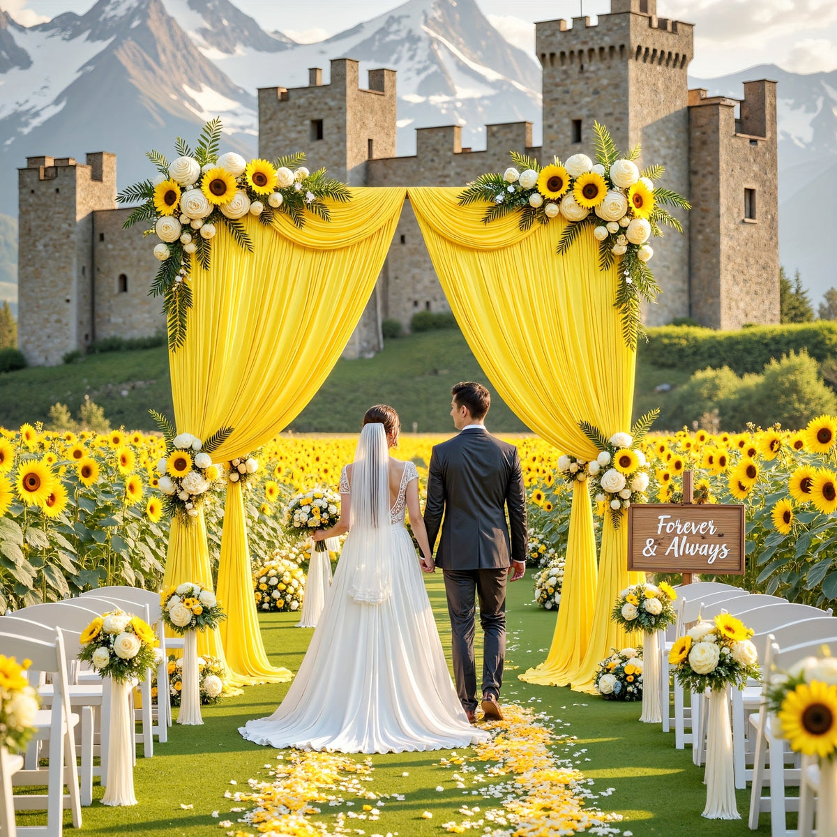 4-Pack 5×10 ft Polyester Spandex Backdrop Curtains with Pole Bags – Wrinkle-Resistant Photography Background for Wedding Birthday Banquet & Party in 15 Colors
