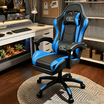 Premium Boss Gaming & Executive Office Chair – Heavy Duty Metal Frame, PU Leather, Reclining, Lumbar Support & Headrest, Long Hours Comfort, With or Without Footrest, Black & Red / White / Blue / All Black – Nova Mart
