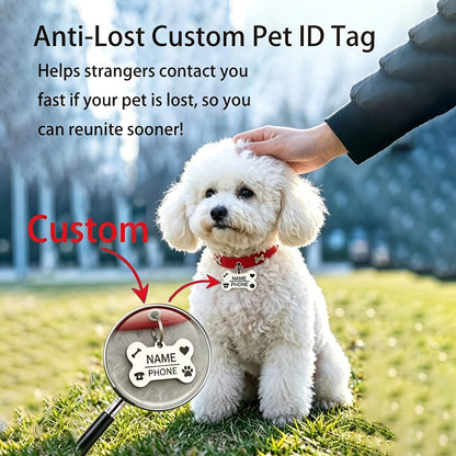 Custom Engraved Dog Collar with Free Personalized ID Tag Adjustable Anti-Lost Pet Collar for Small Medium Dogs and Cats Durable Premium Material