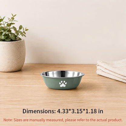Stainless Steel Pet Bowl with Non-Slip Base – Colorful Printed Food & Water Dish for Cats and Dogs, Durable Easy-Clean Feeding Bowl for Small Medium Large Pets