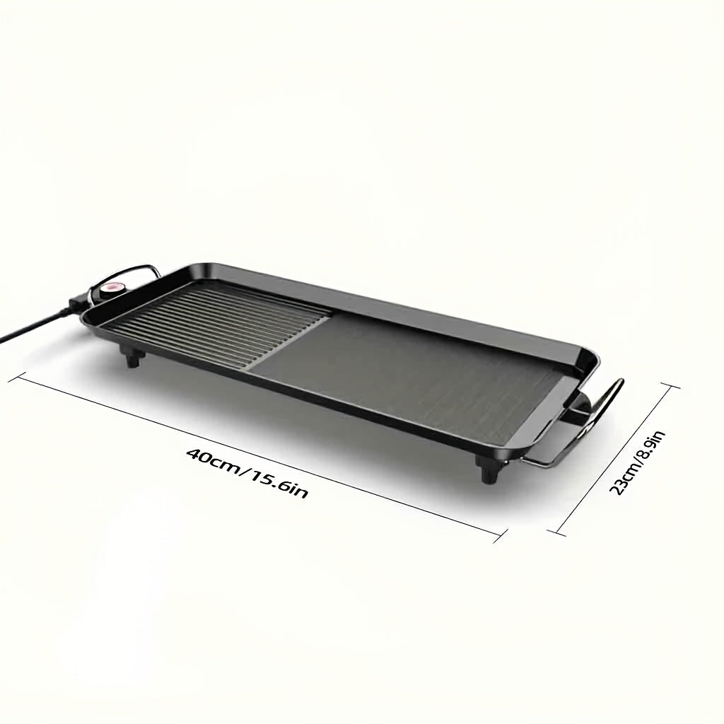Household Smokeless Electric Grill - Extra-Large Non-Stick Roasting Pan, Adjustable Temperature & Drip Tray - Multifunctional Indoor & Outdoor BBQ - Medium, Large & Extended - Holiday Gift