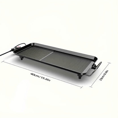 Household Smokeless Electric Grill - Extra-Large Non-Stick Roasting Pan, Adjustable Temperature & Drip Tray - Multifunctional Indoor & Outdoor BBQ - Medium, Large & Extended - Holiday Gift