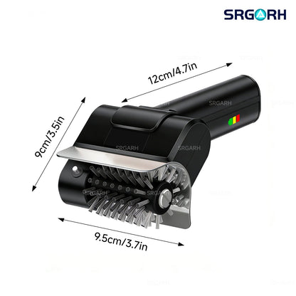 Cordless Electric Grill Brush 800 RPM 2000mAh Rechargeable 304 Stainless Steel Bristles BBQ Grill Cleaner with Replacement Brush Head and Gloves Portable Outdoor Barbecue Scrubber Black