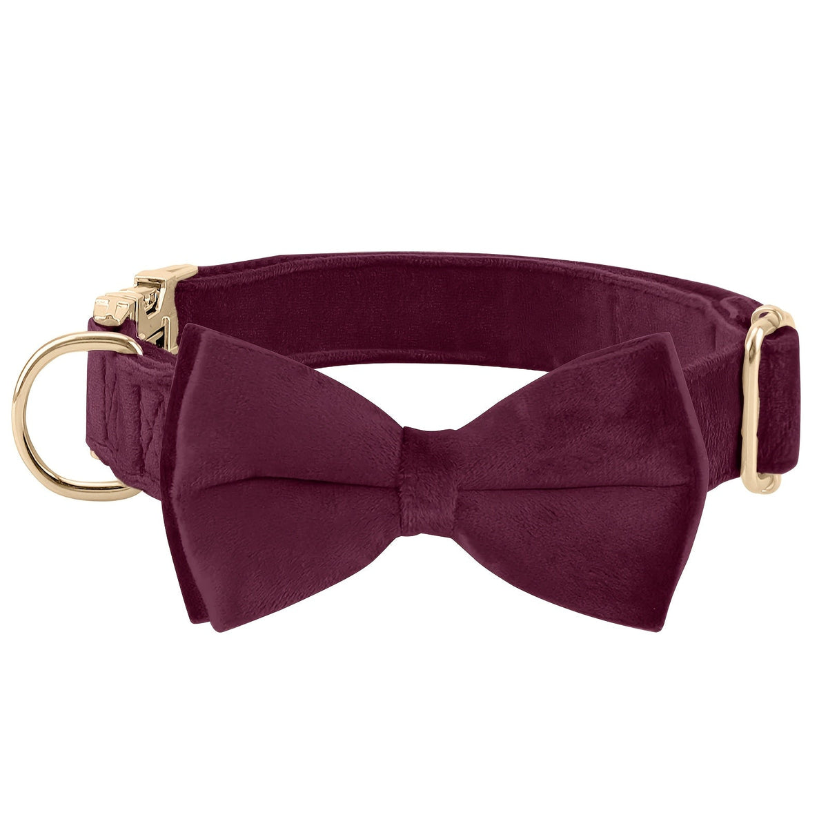 Dog Bowtie Collar Velvet Adjustable with Metal Buckle - Cute Puppy Bow Tie Collar S-XL for Small Medium Large Dogs, 12 Colors, Durable Elegant Dog Gift