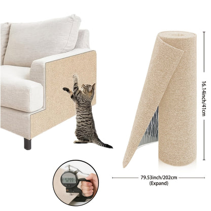 Cat Scratch Furniture Protectors Self-Adhesive - Trimmable Sofa & Wall Scratch Guards, Durable Cat Scratching Deterrent Pads for Couch, Chair, Door Frame