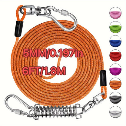 Heavy Duty Dog Leash 6 10 15 30 50 75 100 Feet Long Training Tie Out Cable for Large Dogs Up to 500 lbs Durable Bite-Resistant Yard Running Rope Lead