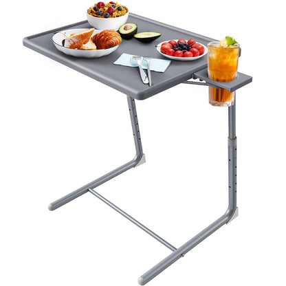 Adjustable Foldable TV Tray Table - 6 Height & 3 Tilt Angle Settings - Bed, Sofa & Restaurant Use - 1, 2 & 3 Pack - Black, White & Grey