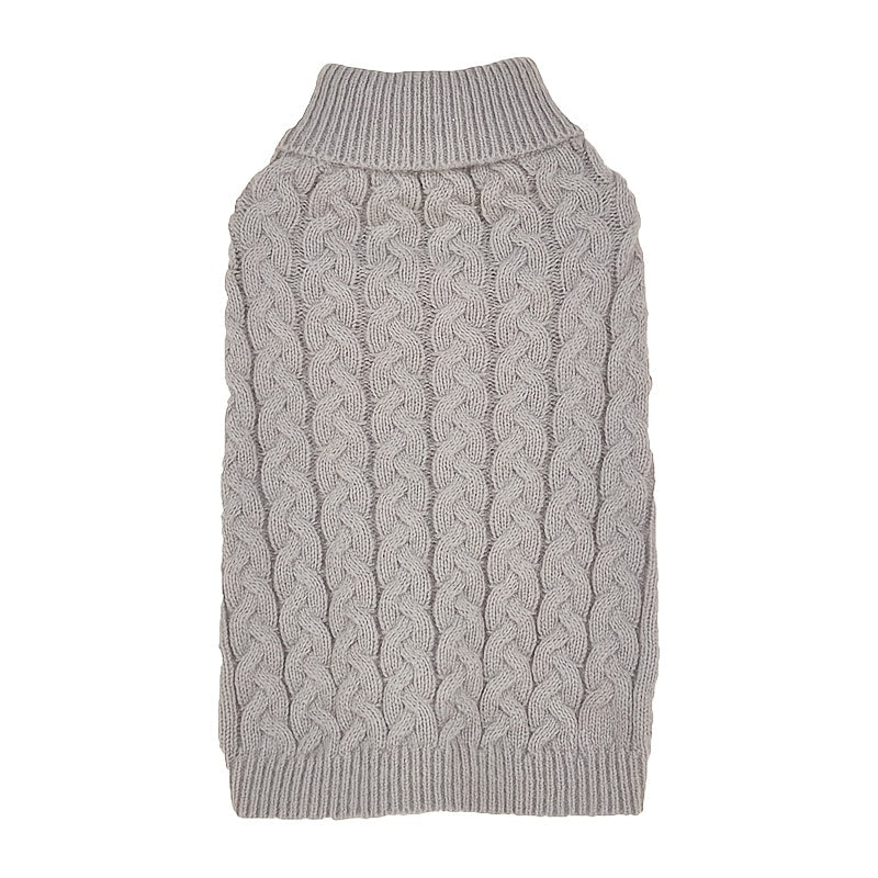 Casual Twist Knit Dog Sweater - Elastic Solid Color Two-Leg Comfortable Pullover for Small Dogs, Teddy & Bichon Dog Clothes, 8 Colors & 5 Sizes XS-XL (White/Burgundy/Grey/Blue/Pink & More)